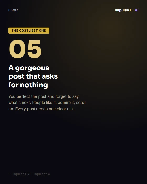 Slide: a beautiful post that asks for nothing